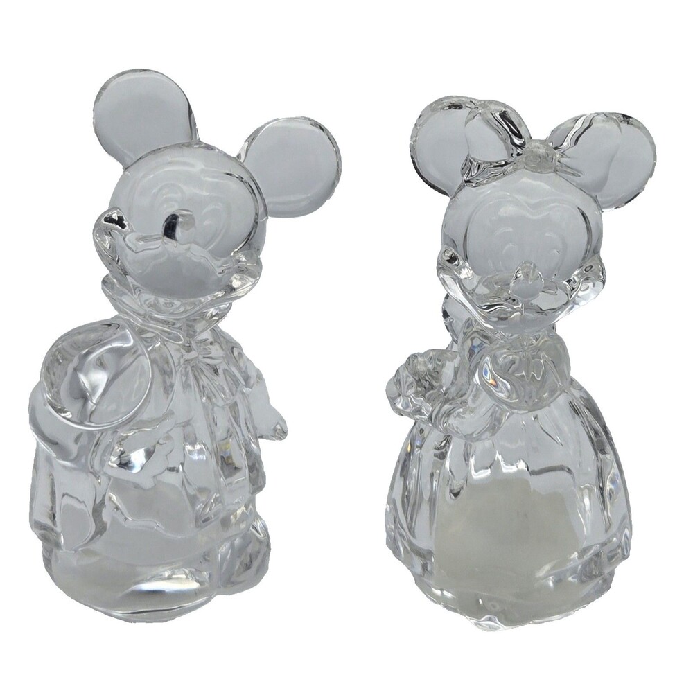 Lenox Mickey Minnie Mouse Crystal Salt Pepper Shakers Made Germany‎